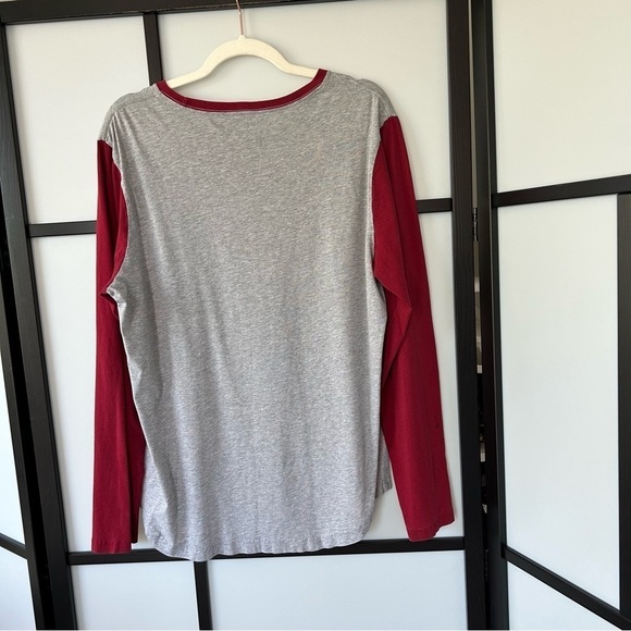 [L] Tony Hawk Skateboarding Men’s Red & Grey Baseball Style Long Sleeve Shirt - Picture 3 of 7